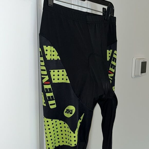 Spooned reflective Black padded Cycle stretch pants Leggings size M men’s - Picture 2 of 6